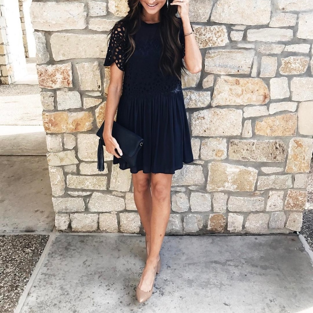 Chelsea28 navy swing dress